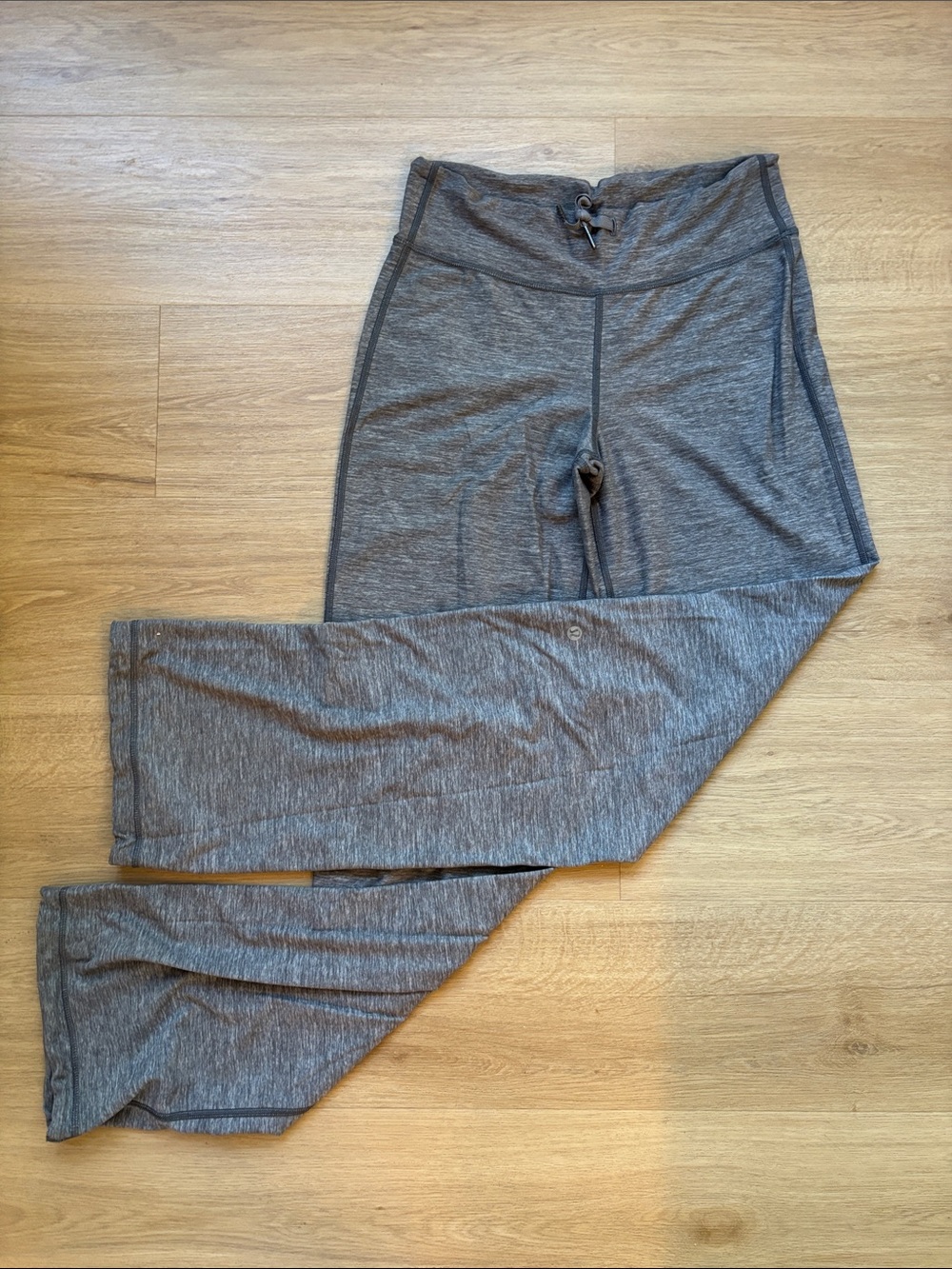 lululemon athletica Heathered Gray Stretch Wide leg Leggings